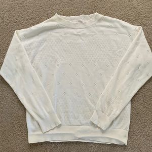 Cream knit blouse with design holes